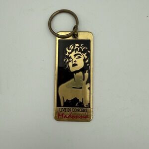 MADONNA SOLID BRASS HEAVY WHO'S THAT GIRL WORLD TOUR 1987 VIP‎ KEY CHAIN RING LP
